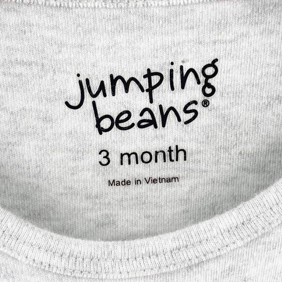 JUMPING BEANS Wild One Gray One Piece Long Sleeve Romper Onesie 3 Months - Picture 3 of 7
